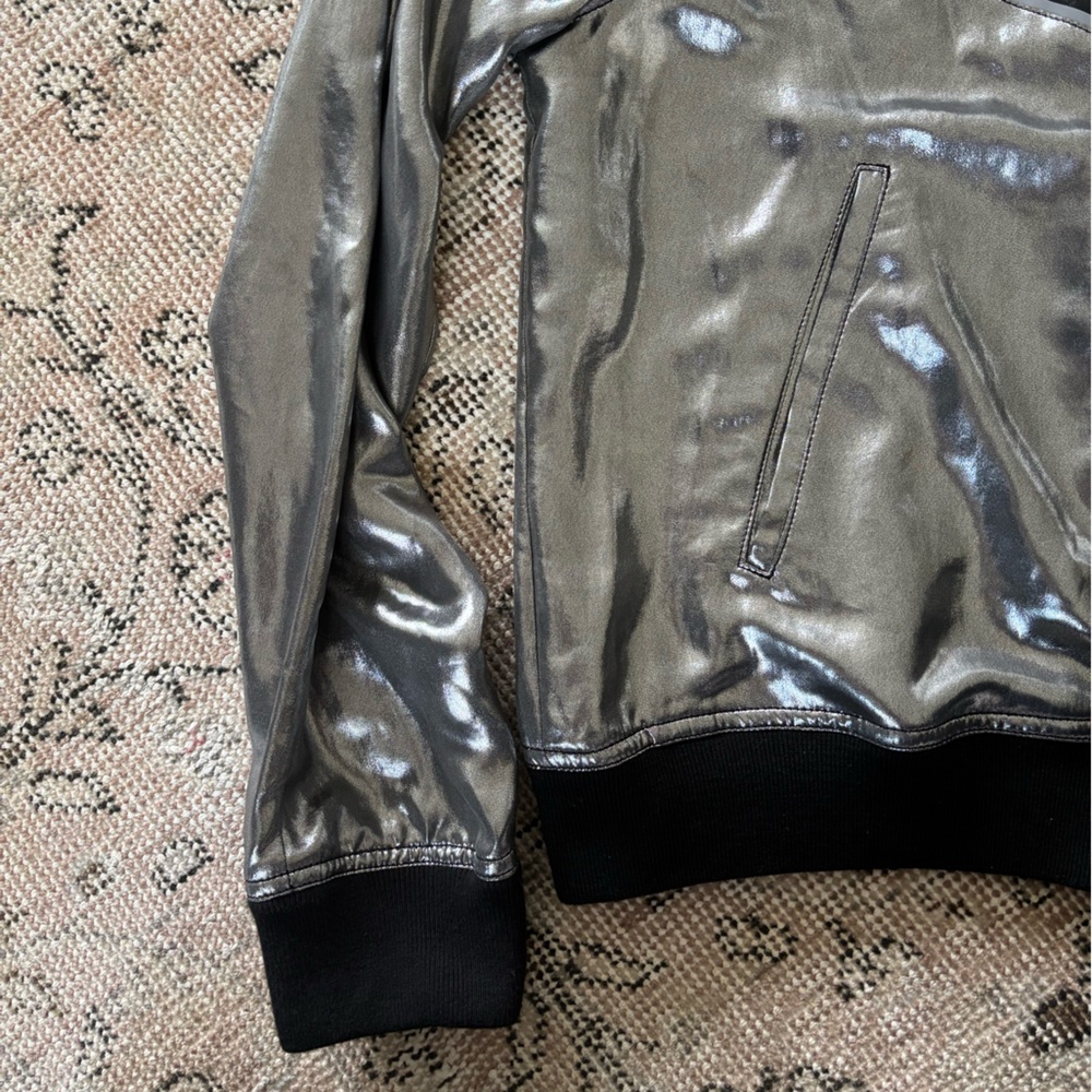 Rag & Bone SLOANE jacket silver metallic grey black sporty M - Picture 6 of 8